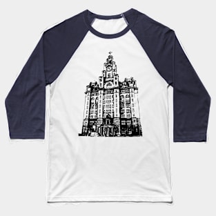 Liverpool Liver Building Vector Baseball T-Shirt